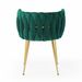 Modern Velvet Dining Chairs Set Of 2, Upholstered Woven Dining Chair With Golden Metal Legs, Upholstered Dining Chairs For Dining Room, Kitchen, Vanity, Living Room_maomaolike.com