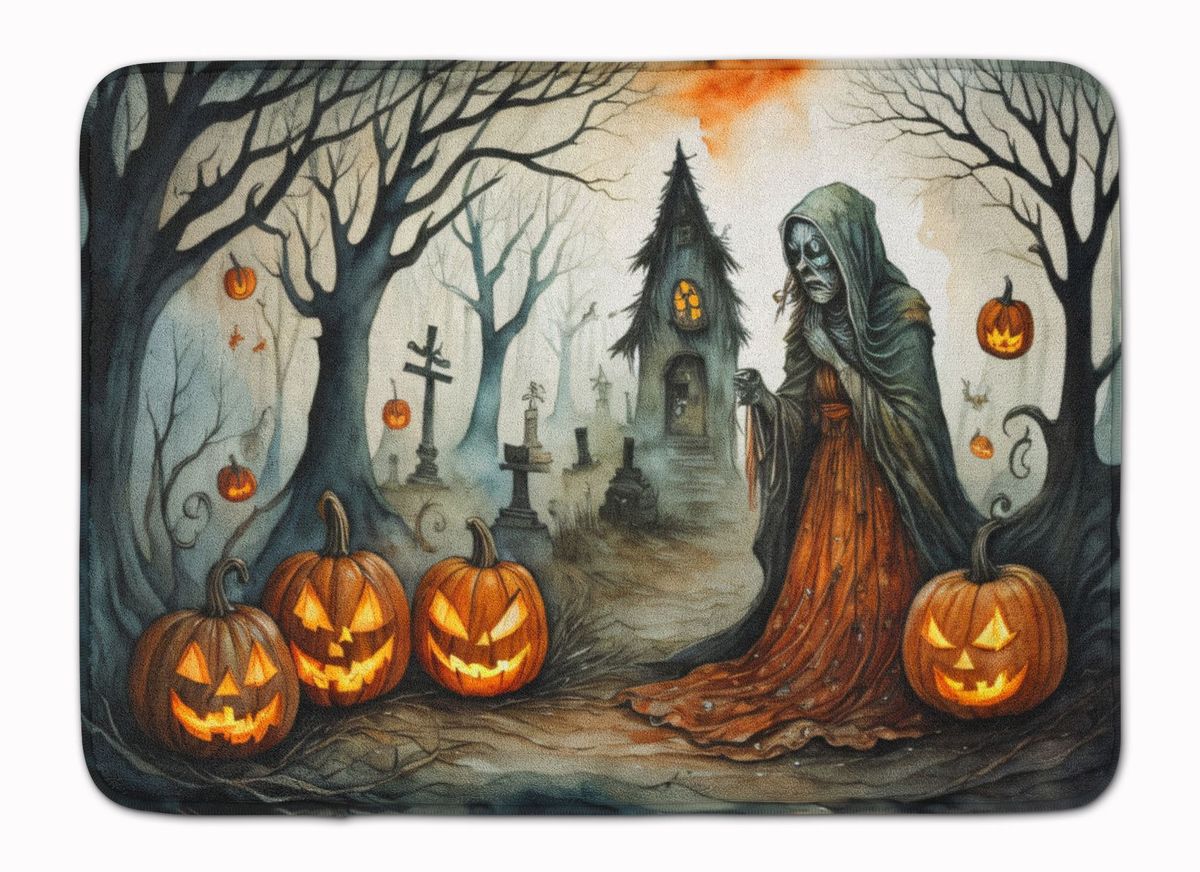 The Weeping Woman Spooky Halloween Memory Foam Kitchen Mat Machine Washable Anti-Fatigue Mat Cushion Comfort Bath Mat Or Kitchen Rug_maomaolike.com