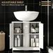 Under Sink Bathroom Cabinet, Pedestal Sink Storage Cabinet With 2 Doors_maomaolike.com