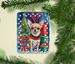 Chihuahua Christmas Reindeer Porcelain Ornament Christmas Tree Hanging Decorations For Home Christmas Holiday, Rectangle, Gift, Multicolor_maomaolike.com