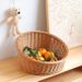 Fruit Basket Supermarket Rattan Display Woven Handmade Kitchen Snacks Household Slanted Round Storage_maomaolike.com