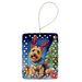 Australian Terrier Christmas Reindeer Porcelain Ornament Christmas Tree Hanging Decorations For Home Christmas Holiday, Rectangle, Gift, Multicolor_maomaolike.com