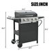 Propane Gas Grill 4 Burner Barbecue Grill, Stainless Steel 34,000 BTU Patio Garden Barbecue Grill With Two Shelves, Lid, Wheels And Bottle Opener_maomaolike.com