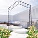Metal Garden Arch L56.3'' X W16.93'' X H94.5'' Climbing Plants Support Rose Arch Outdoor Black_maomaolike.com