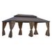 12*20FT Patic Gazebo,alu Gazebo With Steel Canopy,Outdoor Permanent Hardtop Gazebo Canopy For Patio, Garden, Backyard_maomaolike.com