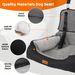 coral Fleece Dog Booster Seat, Pet Travel Bed With Storage And Clip-on Leash, For Large Dogs 70 Lbs Or 2 Medium/Small Dogs_maomaolike.com