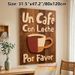 Coffee Themed Painting Poster, Warm-toned Retro Style Poster, Color-blocked Coffee Cup With Spanish Coffee Wording, Adds Cozy Atmosphere Ideal For_maomaolike.com