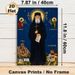 Orthodox Saint Themed Painting Poster, Gilded Halo Traditional Religious Icon Poster, Sacred Artwork Featuring Saint Figures & Religious Buildings_maomaolike.com