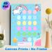 Unicorn Themed Reward Chart Painting Poster, Cute Pastel Cartoon Unicorn & Rainbow Scene Poster, Practical Progress Tracker To Reward Accomplishments_maomaolike.com