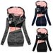 Women's Clothing women's sweatshirt zipper color matching print hooded long sleeved jacket_maomaolike.com