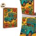 Bohemian Floral Truck Painting Poster, Vibrant Ethnic-style Decorated Truck With Bold Blooming Flowers Poster, Eye-catching Folk Art Design Ideal For_maomaolike.com