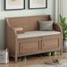 Rustic Style Solid Wood Entryway Multifunctional Storage Bench With Safety Hinge_maomaolike.com