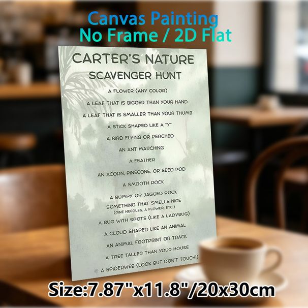 Nature Scavenger Hunt Painting Poster, Soft Watercolor-style Nature Checklist Poster, Practical Guide For Outdoor Exploration, Ideal For Backyard_maomaolike.com