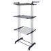 Clothes Drying Rack Rolling Collapsible Laundry Dryer Hanger Stand Rail Shelve Wardrobe Clothing Drying Racks W/ Dual Side Wings_maomaolike.com
