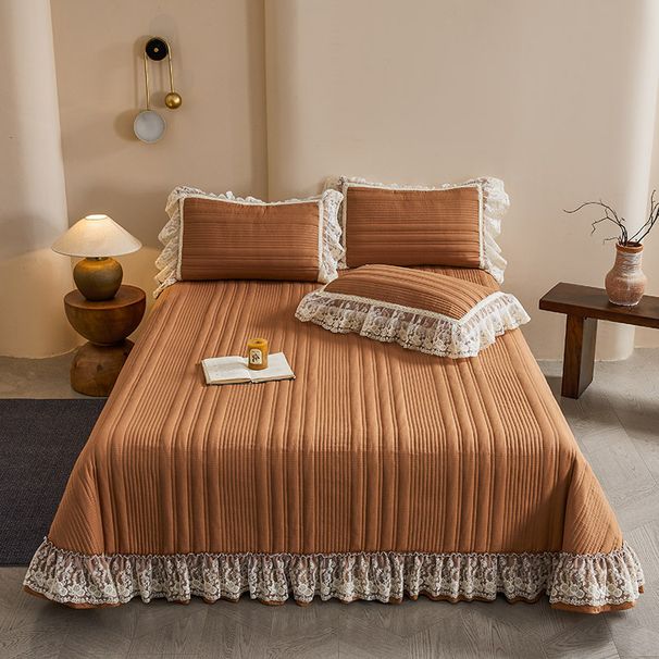 A-Class Wrinkled Yarn Tatami Sheet Princess Style Thickened Quilted Bed Cover Three-Piece Set 2025 New Model All-Season Universal_maomaolike.com