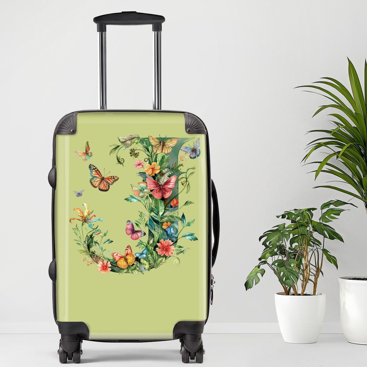Letter J Luggage, 20/24/28 Inch Luggage, Carry-On, Custom Luggage, Luggage Set, Suitcase, Travel, Vacation, Cabin Suitcase, Custom Suitcase, Personalized Luggage_maomaolike.com