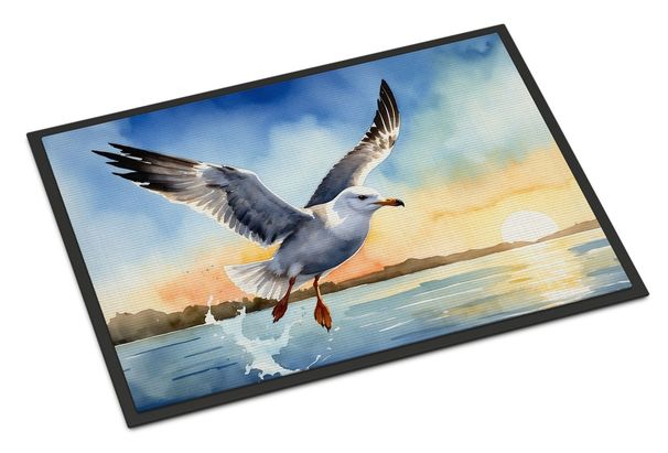 Gull Flying Low Doormat Front Door Mat Indoor Outdoor Rugs For Entryway, Non Slip Washable Low Pile, 24H X 36W_maomaolike.com
