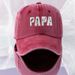 Unisex Hat Embroidery PAPA Fishing Wash Baseball Cap Outdoor sun protection soft hats for men and women_maomaolike.com