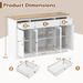 55 Inch Large Buffet Sideboard Kitchen Storage Cabinet With 3 Drawers 2 See-through Doors Adjustable Shelves Wine Bar Table_maomaolike.com