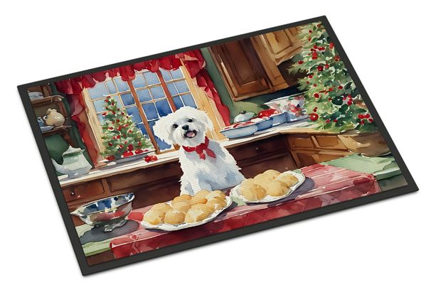 Maltese Christmas Cookies Doormat Front Door Mat Indoor Outdoor Rugs For Entryway, Non Slip Washable Low Pile, 24H X 36W_maomaolike.com