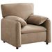 Modern Accent Chair, Chenille Oversized Arm Chair, 38 Inches Wide, Comfortable Cushioned Single Casual Sofa Chair, Suitable For Living Room, Bedroom Reading Chair,Brown_maomaolike.com