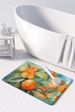 Florida Orange Blossom In Watercolor Memory Foam Kitchen Mat Machine Washable Anti-Fatigue Mat Cushion Comfort Bath Mat Or Kitchen Rug_maomaolike.com