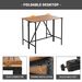 5-Piece Outdoor Acacia Wood Bar Height Table And Four Stools With Cushions, Garden PE Rattan Wicker Dining Table, Foldable Tabletop, High-Dining Bistro Set, All-Weather Patio Furniture, Brown_maomaolike.com