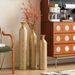 Metal Decorative Vases High Distress Metal Center Vases With Growing Vine Patterns, Set Of 3 Vases For Home Decoration 34 ", 29 ", 25 "H, Gold_maomaolike.com