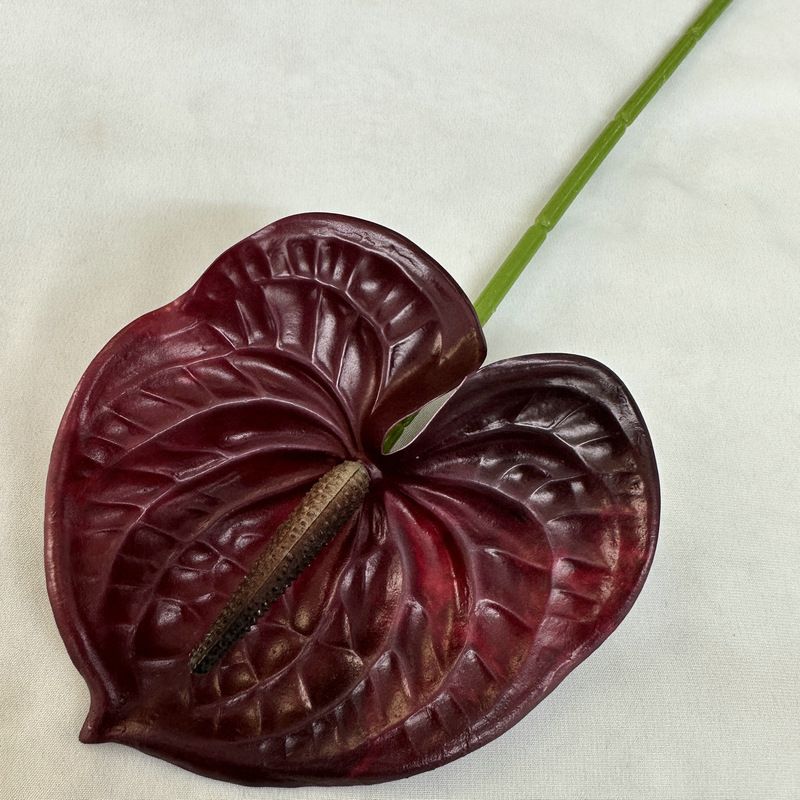 Meichun Green Plant Home Single Small Anthurium Arrangement Accessories Soft Glue Artificial Flower_maomaolike.com