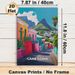 Cape Town Hillside Town Painting Poster, Vibrant Colorful Stylized Townscape Poster, Eye-catching Scenic Artwork Ideal For Living Room, Bedroom And_maomaolike.com