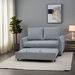 57.48" Big Size Sofa Bed Line Fabric Futon Couch With Adjustable Backrest, Modern Loveseat Sofa Sleeper For Living Room_maomaolike.com