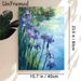 Iris Flower Themed Painting Poster, Vibrant Impressionist Style Purple Iris Floral Poster, Serene Nature-inspired Decor Ideal For Living Room, Bedroom_maomaolike.com