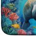 Manatee And Coral Reefs Dish Drying Mat Absorbent Dish Drying Mat Pad For Kitchen Counter Dish Drainer Mat For Countertop, 14 X 21", Multicolor_maomaolike.com