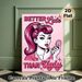 Retro Pin-up Girl Painting Poster, Vibrant Pink Pop Art Style Poster, Witty Slogan Design, Chic Decorative Piece For Bedroom, Vanity Area_maomaolike.com