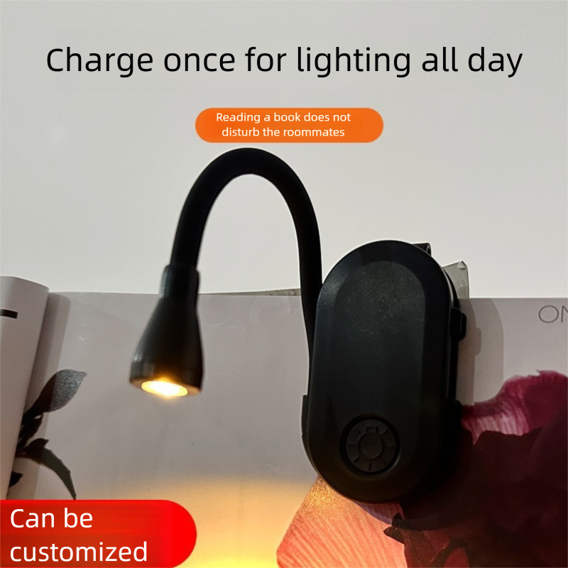 Cross-Border Outdoor Rechargeable LED Portable Dormitory Bedside Study Night Eye Protection Book Reading Mini Clip Light_maomaolike.com