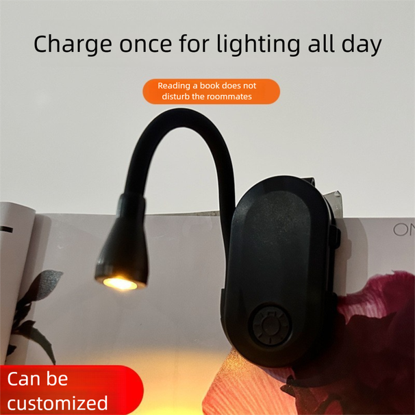 Cross-Border Outdoor Rechargeable LED Portable Dormitory Bedside Study Night Eye Protection Book Reading Mini Clip Light_maomaolike.com