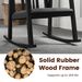 Rocking Chair With Slatted Back And Curved Armrests,with Solid Rubber Wood Linen Fabric High-density Sponge_maomaolike.com