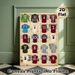 Classic Football Jerseys Painting Poster, Vintage-style Retro Football Players' Jerseys Collage Poster, Nostalgic Sports-themed Decor Ideal For Living_maomaolike.com