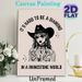 Goth Cowgirl Painting Poster, Monochrome Edgy Gothic Cowgirl Art Poster, Featuring Inspirational Quote, Ideal For Bedroom And Living Room Wall Decor_maomaolike.com