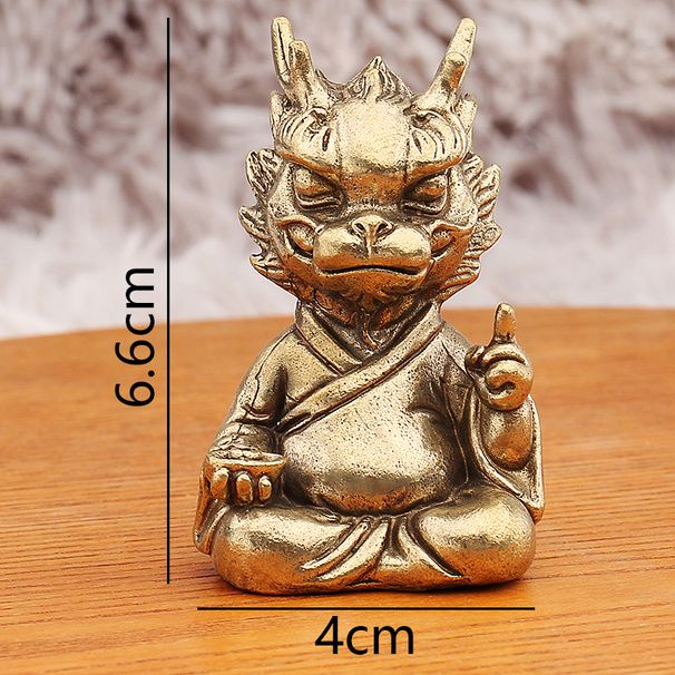 Brass One Finger Wealth Ornament National Trend Zodiac King God Auspicious Office Little Dragon Retro Gift_maomaolike.com