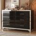 Elegant High Gloss Dresser With Metal Handle,Mirrored Storage Cabinet With 6 Drawers For Bedroom,Living Room_maomaolike.com