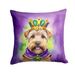 Wheaten Terrier King Of Mardi Gras Throw Pillow Machine Washable, Indoor Outdoor Decorative Pillow For Couch, Bed Or Patio, 18Hx18W_maomaolike.com