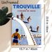 Trouville Retro Pool & Water Slide Painting Poster, Vintage Travel Style Poster, Nostalgic Seaside Leisure Decor Idea For Living Room, Coastal Spaces_maomaolike.com