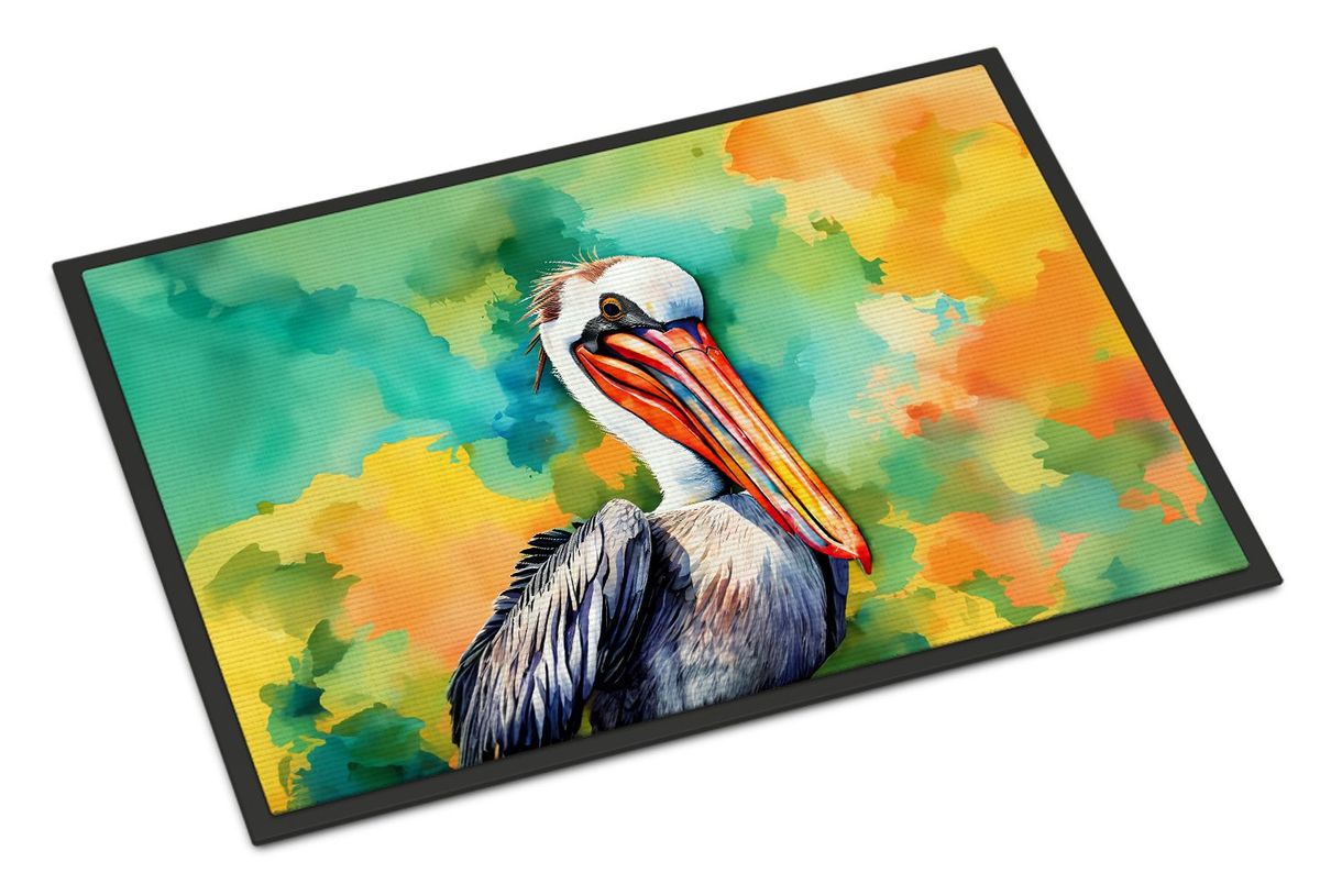Hippie Animal Pelican Doormat Front Door Mat Indoor Outdoor Rugs For Entryway, Non Slip Washable Low Pile, 24H X 36W_maomaolike.com