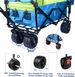 Collapsible Wagon Heavy Duty Folding Wagon Cart With Removable Canopy, 4" Wide Large All Terrain Wheels, Brake, Adjustable Handles,Cooler Bag Utility Carts For Outdoor Garden Beach_maomaolike.com