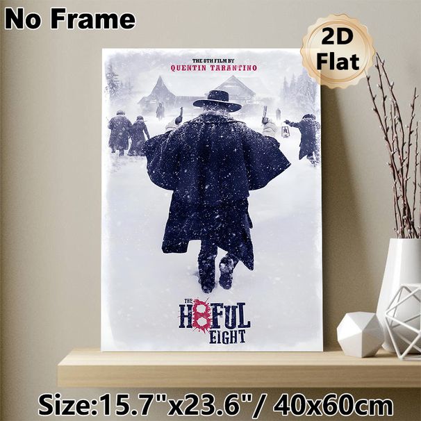 The Hateful Eight Themed Painting Poster, Gritty Snowy Western Scene Poster, Atmospheric Cinematic Artwork, Perfect For Home Theater And Living Room_maomaolike.com