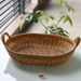 Rattan-like Woven For Living Room Handmade Snack Storage Kitchen Bun Bread Desktop Household Fruit Basket Tray_maomaolike.com