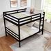 Full Over Full Bunk Bed With Ladder,Wooden Bunk Bed With High Guardrail And Ladder For Kids, Teens, Dorm Rooms, And Guest Rooms,No Box Spring Needed,Espresso_maomaolike.com