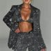 Women's Clothing 2024 new solid color sequins fashionable sexy casual shirt underwear straight pants three piece set_maomaolike.com