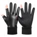 Men's Gloves Cycling sports gloves men and women autumn and winter plus velvet warm non slip touch screen flip cover leaking PU fishing gloves_maomaolike.com